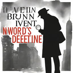 The cover features a silhouette of a detective, holding a magnifying glass, against a backdrop of dark city streets