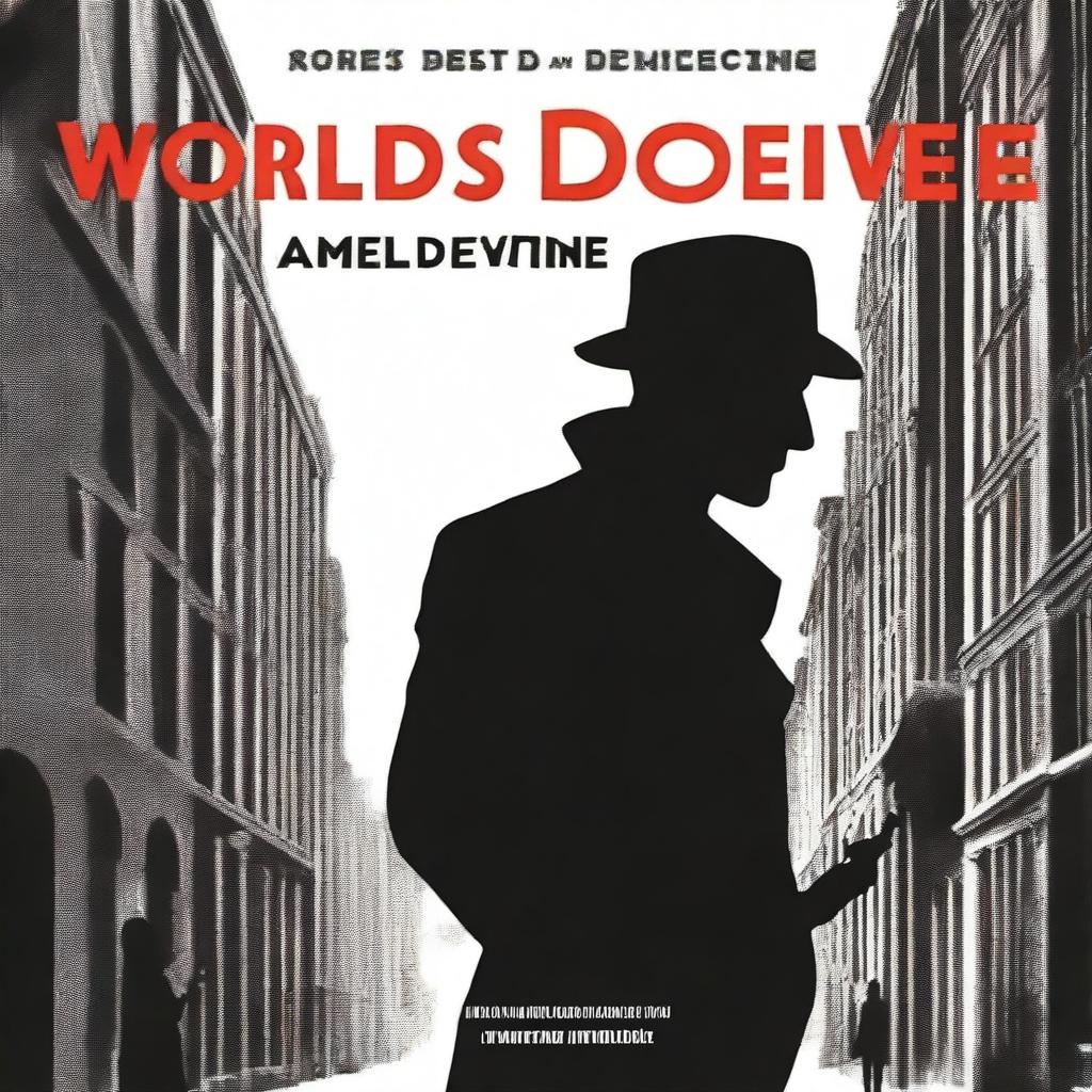 The cover features a silhouette of a detective, holding a magnifying glass, against a backdrop of dark city streets