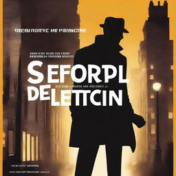 The cover features a silhouette of a detective, holding a magnifying glass, against a backdrop of dark city streets