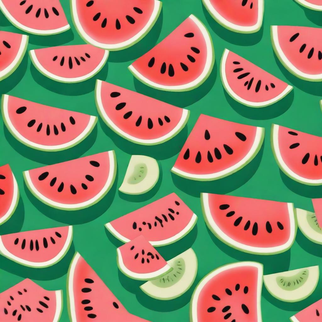 The cover features vibrant images of watermelon, melon, and cucumber arranged in a visually appealing, symmetrical layout