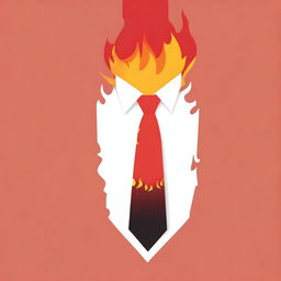 Create a minimalist movie poster featuring a necktie on fire