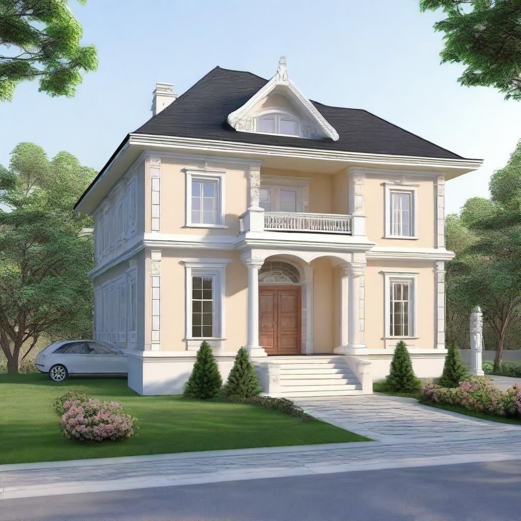 Design a self-build house in the style of a European villa