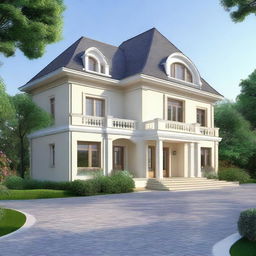 Design a self-build house in the style of a European villa