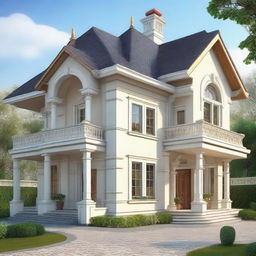 Design a self-build house in the style of a European villa