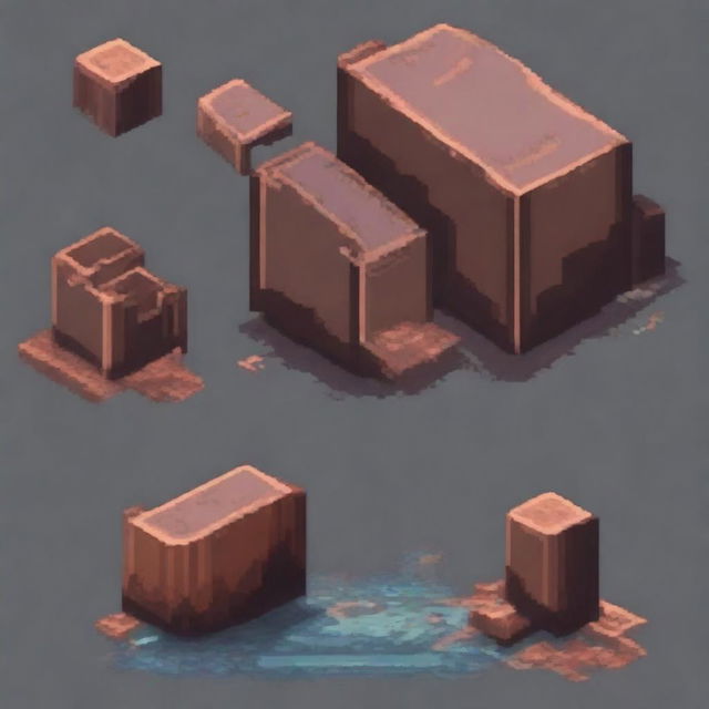 A pixel art image of iron ore