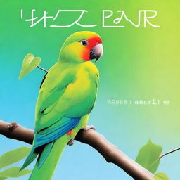 A vibrant cover page for a short story featuring a green ring-neck parrot