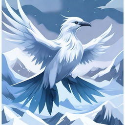 A fierce ice bird depicted in an anime style