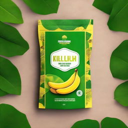 A vibrant and eye-catching stand-up pouch cover design for Kerala banana chips