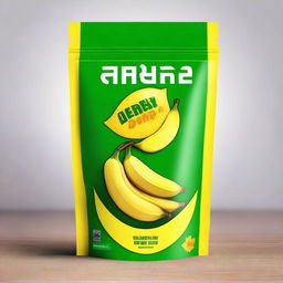 A vibrant and eye-catching stand-up pouch cover design for Kerala banana chips