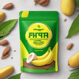 A vibrant and eye-catching stand-up pouch cover design for Kerala banana chips