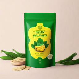 A simple, minimalist design for a stand-up pouch cover for Kerala banana chips