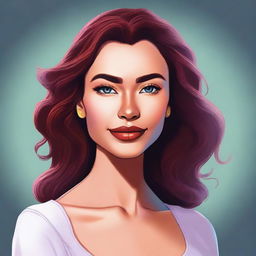 A detailed and vibrant portrait of a character named Natasha, showcasing her unique features and personality