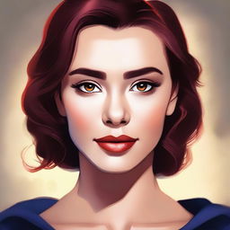 A detailed and vibrant portrait of a character named Natasha, showcasing her unique features and personality