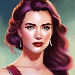 A detailed and vibrant portrait of a character named Natasha, showcasing her unique features and personality