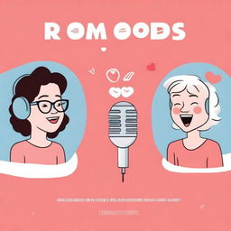 Create a book cover for a romantic comedy titled 'Rom Pod'