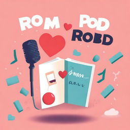 Create a book cover for a romantic comedy titled 'Rom Pod'