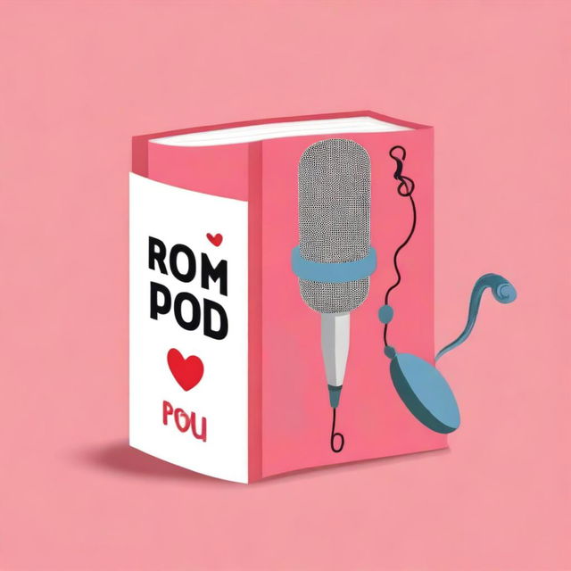 Create a book cover for a romantic comedy titled 'Rom Pod'