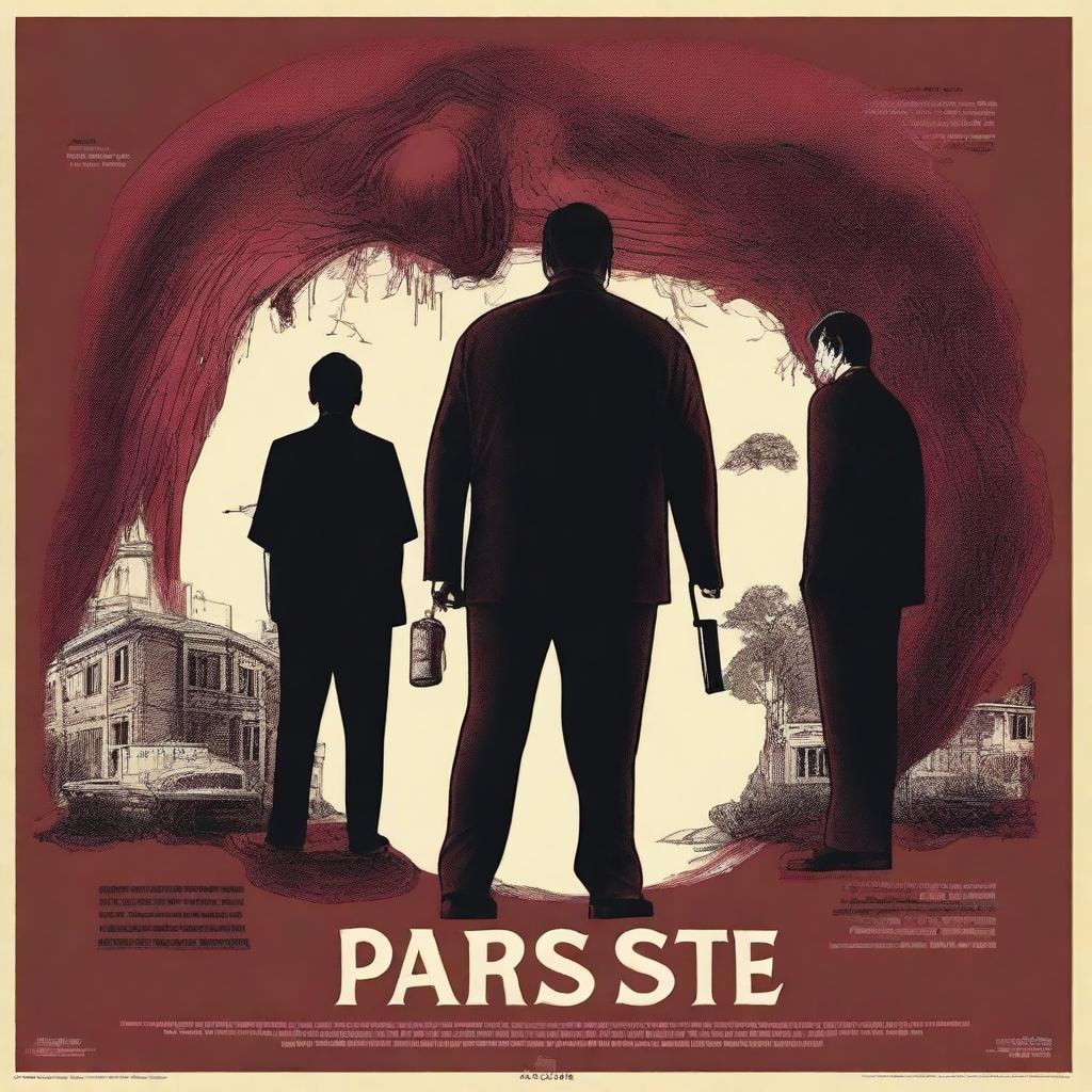 A detailed movie poster for the film 'Parasite'