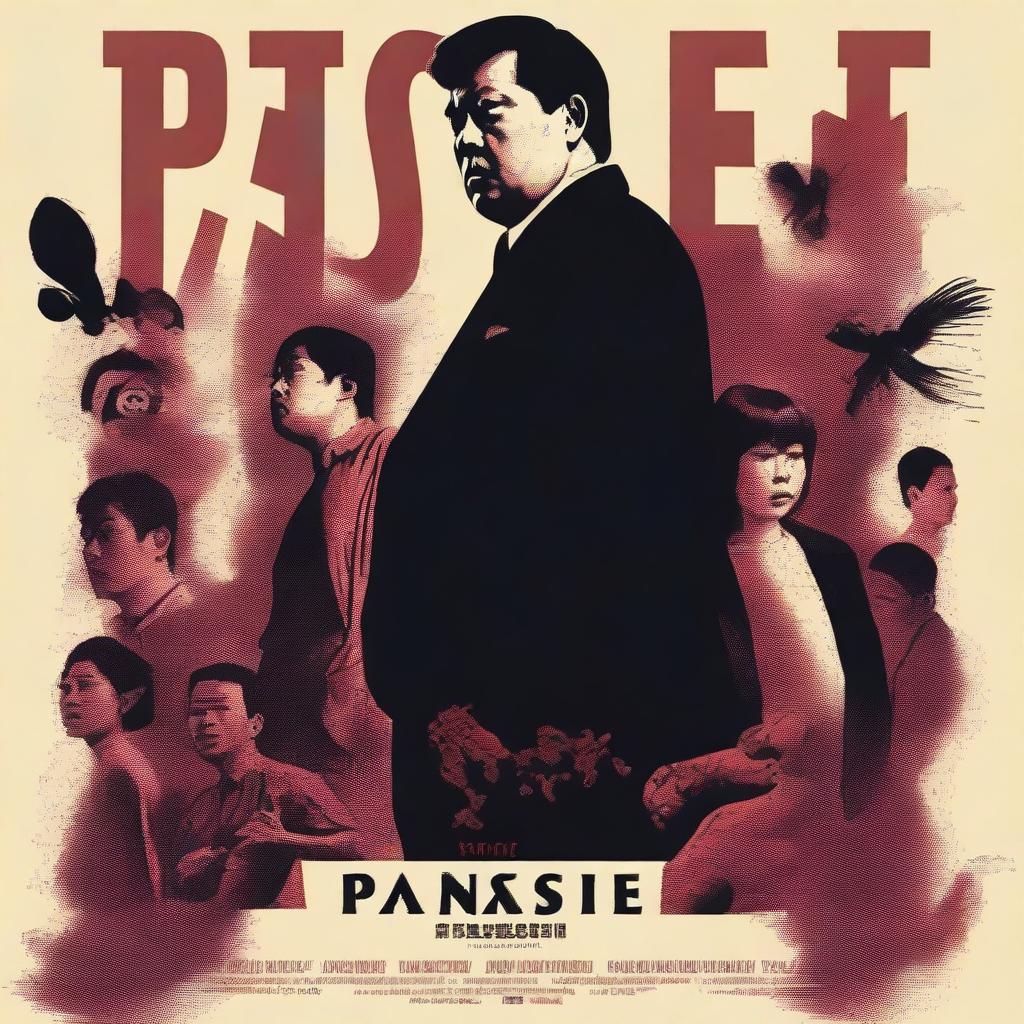 A detailed movie poster for the film 'Parasite'