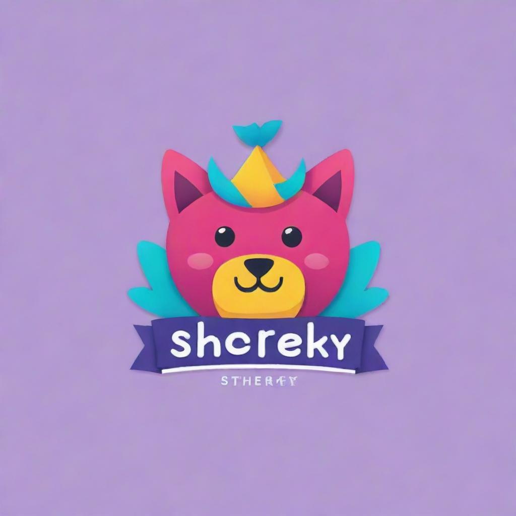 Design a logo with the text 'shreky.cro', making it both adorable and realistic. Incorporate vibrant colors and shapes to add to its charm and attractiveness.