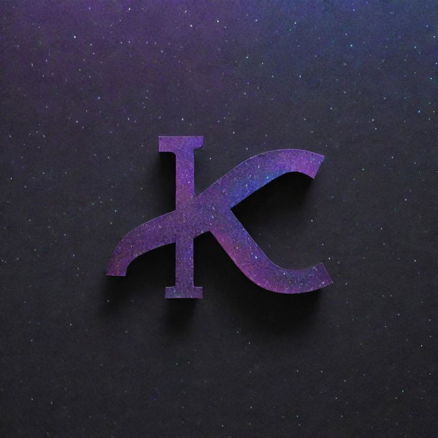 The 'KG' logo is now reimagined to express a futuristic vibe. It possesses a sleek design with neon highlights, holographic effects, and a metallic finish. The backdrop is a deep, star-speckled galaxy.