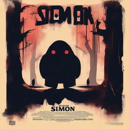 A chilling horror movie poster concept with the title 'SIMON SAYS'