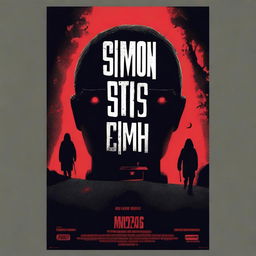 A chilling horror movie poster concept with the title 'SIMON SAYS'