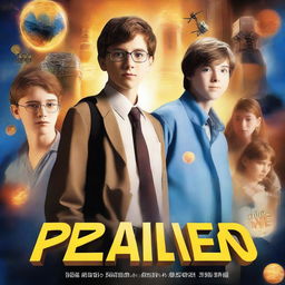 Create an action movie poster featuring a sixteen-year-old boy who is a scientist, loves the church, and is skilled in programming