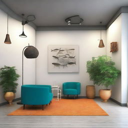 Design a cozy and efficient interior for a 12x10 ft photo studio shop in Indore