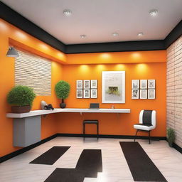 Design a cozy and efficient interior for a 12x10 ft photo studio shop in Indore