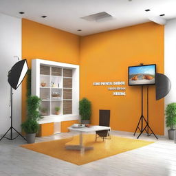 Design a cozy and efficient interior for a 12x10 ft photo studio shop in Indore