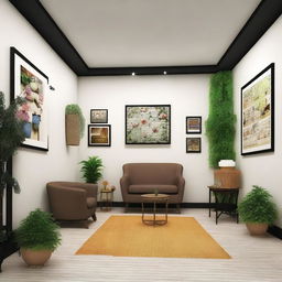 Design a cozy and efficient interior for a 12x10 ft photo studio shop in Indore