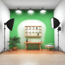 Design a cozy and efficient interior for a 12x10 ft photo studio shop in Indore