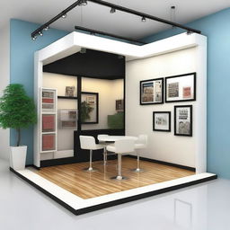 Design a cozy and efficient interior for a small 12x10 ft photo studio shop in India