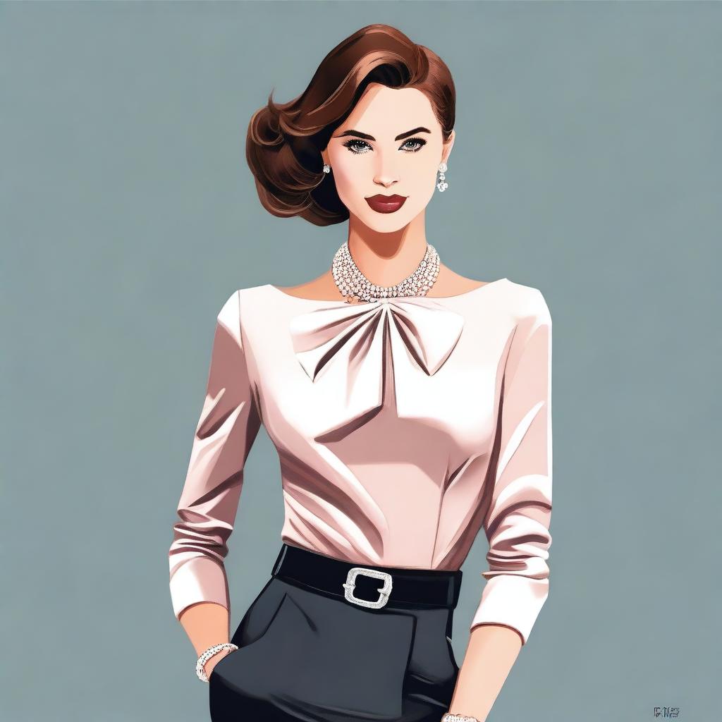 Create an image of an elegant and confident woman