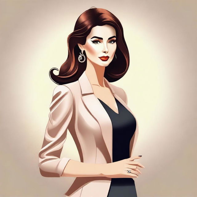 Create an image of an elegant and confident woman