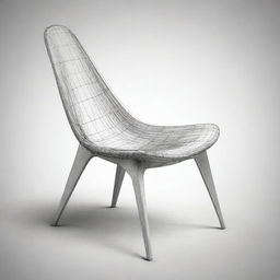 Create a pencil sketch of a unique, futuristic chair, devoid of legs.