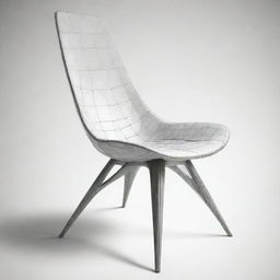 Create a pencil sketch of a unique, futuristic chair, devoid of legs.