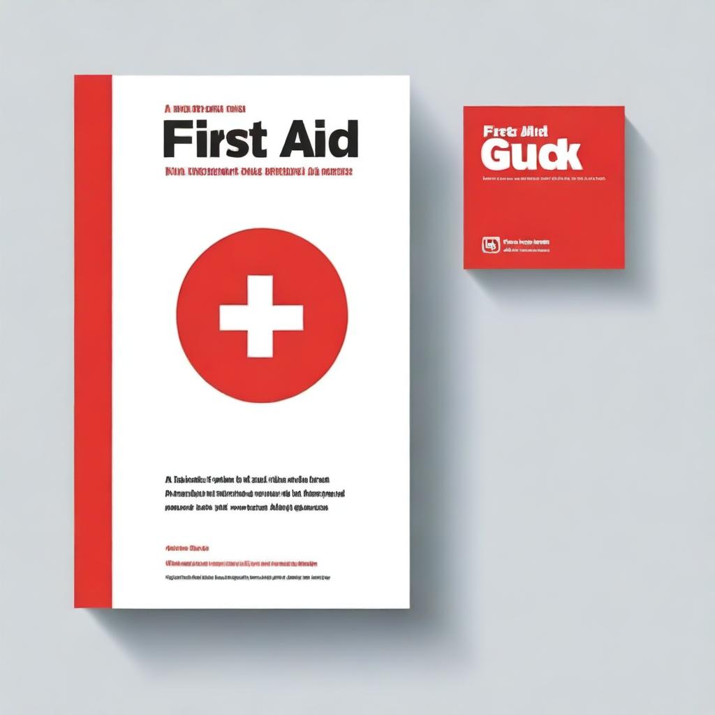 A comprehensive first aid book cover featuring a clean and professional design