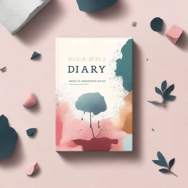 A captivating book cover for 'Diary’s of Fractured Souls,' a collection of poignant diary entries