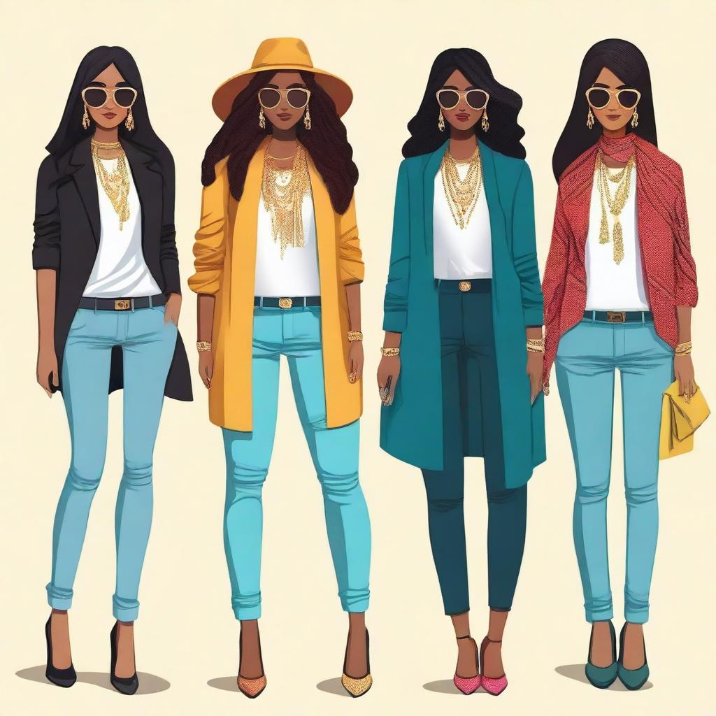 Create an image showcasing a variety of clothing styles and outfits