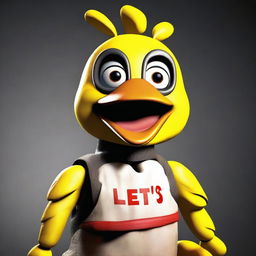 A detailed image of Chica, a character from the Five Nights at Freddy's game series