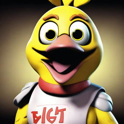 A detailed image of Chica, a character from the Five Nights at Freddy's game series