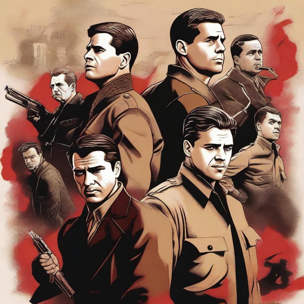 A detailed illustration featuring characters from the movie 'Inglourious Basterds'