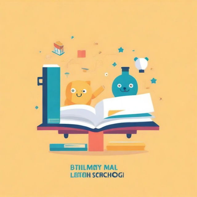 Create a book logo with the title '10 Things You Don't Learn in School'