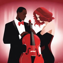 Create a book cover for a romance novel titled 'Jazz in Red