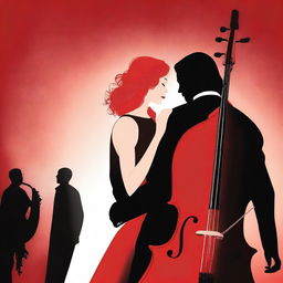 Create a book cover for a romance novel titled 'Jazz in Red