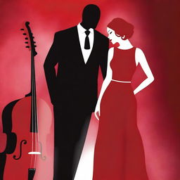 Create a book cover for a romance novel titled 'Jazz in Red