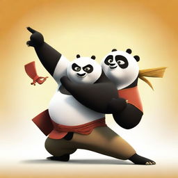 Create an image featuring Chifu and Po from the Kung Fu Panda universe