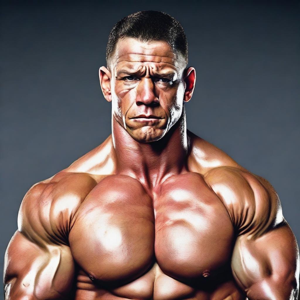 Create an image of John Cena, but he appears emaciated